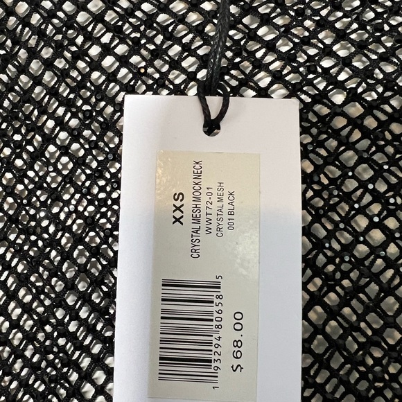 WeWoreWhat Black Mesh Mock Neck - Picture 3 of 8